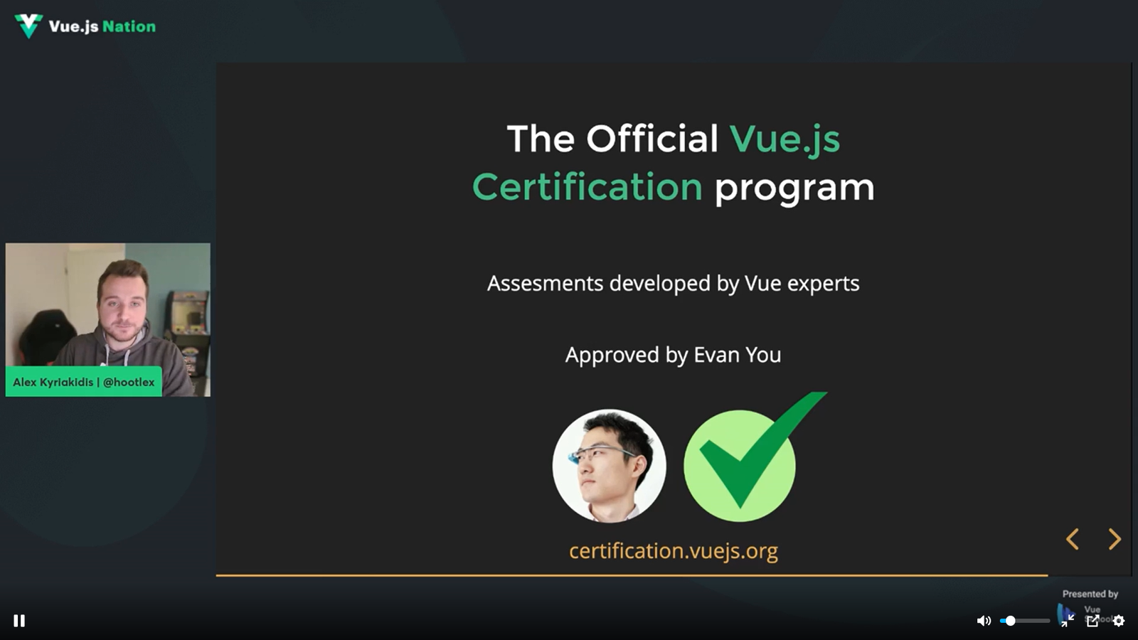 Vue.js Certification approved by Evan You