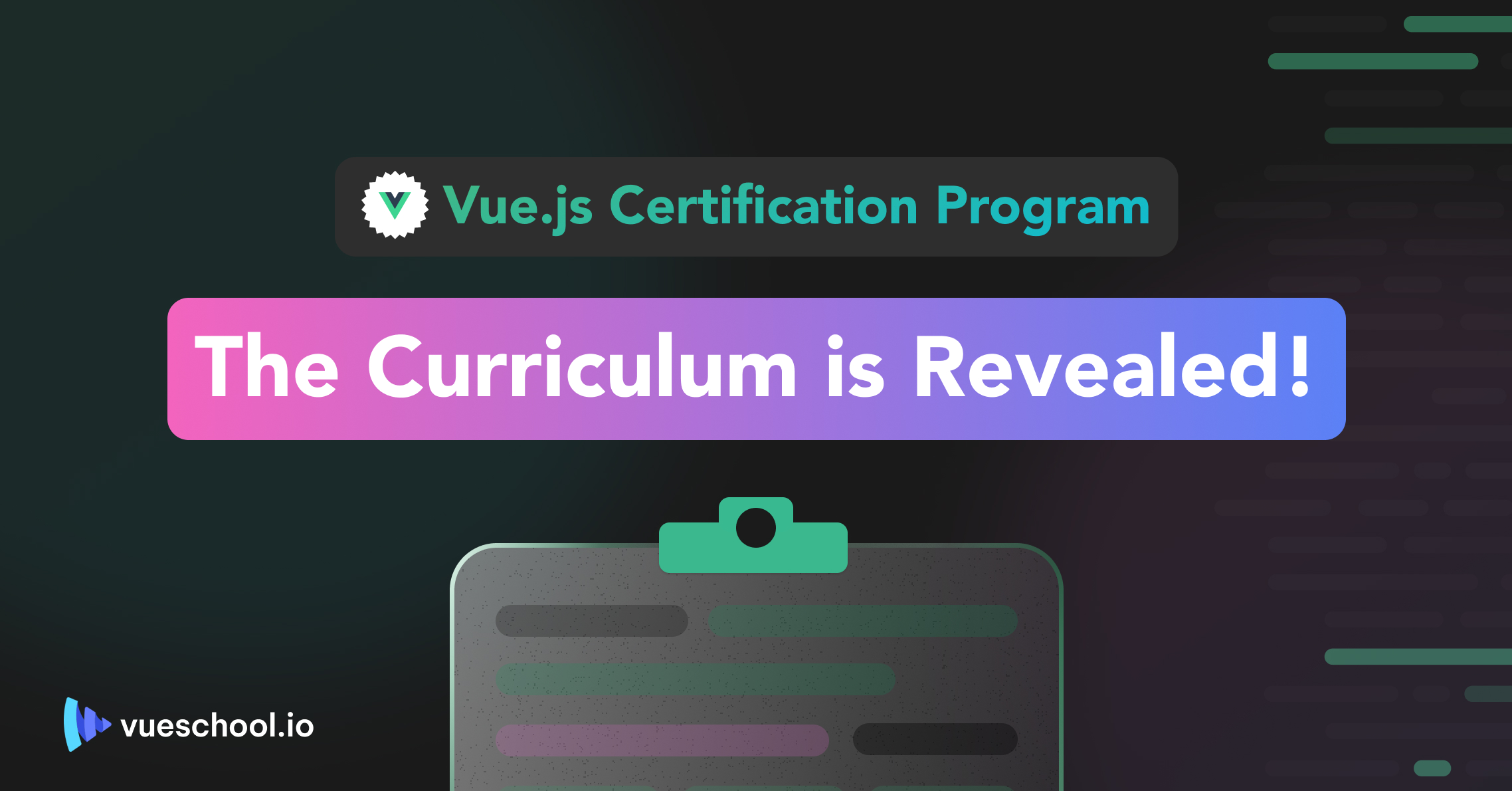 Vue.js Certification Program: Level 1 Curriculum is Revealed